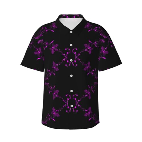 Chemise hawaïenne papillon violet pour vos vacances à la plage