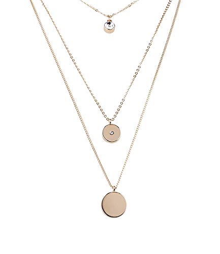 Preisvergleich Produktbild TOSH Layering-Kette mit goldfarbenen Metallplättchen (362-066)
