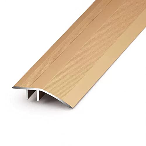 übergangsprofi 60mm Hohe Rampenschwelle, Türleiste, Zierleiste, Metallplattenleiste Deckt Bodenbelagsfugen Ab Leicht zu Schneiden, Teppich-zu-Fliesen Schwelleneinfassung Rutschfester Reduzierer mit Sc Cover