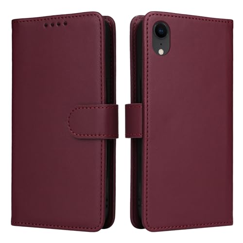 Coque iPhone XR étui portefeuille rabat cuir PU avec support magnétique antichoc
