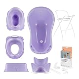 Bain sécurisé – Le set de bain Hylat Baby pour nouveau-nés, équipé d’un bouchon de vidange et de deux compartiments de rangement, garantit un confort et une sécurité optimaux pour les premiers mois. Le siège de bain, avec ses repères latéraux pour le niveau d’eau et ses ventouses solides, assure une bonne stabilité. Le support pliable réduit le besoin de se pencher, facilitant ainsi le bain. Grâce à l’évacuation intégrée, l’eau peut être vidée facilement, évitant ainsi de soulever une baignoire lourde.