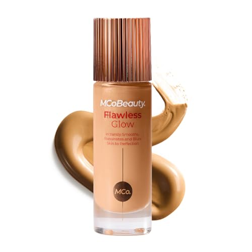 MCoBeauty Flawless Glow Luminous Skin Filter - 4.5 Medium - 4-in-1 Primer, Highlighter & Foundation Booster - Dewy Illuminating Tint Face Makeup with Squalane Vitamin E - Vegan & Cruelty Free