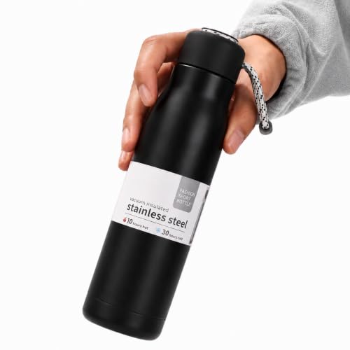 Image of 304 Stainless Steel Water Bottle 500 ml | Hot & Cold | Durable & Leak-Proof | For Office, Home, Kids, School For Women Men | 500ml water bottle | Black