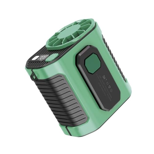 Pluuttiem Ventilador montado en la cintura para enfriar espacios de trabajo al aire libre de alta temperatura, puntos de soldadura, ventilador portátil montado en la cintura, verde