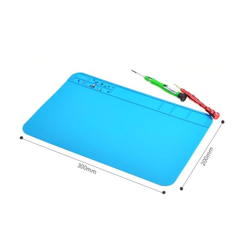 Generisch 2 Stück Hitzebeständige Silikon Arbeitsmatte 30X20cm Antistatische Elektronik Reparaturmatte Wasserfest Magnetisch für Smartphone und Laptop Reparaturen