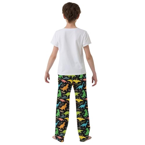 Cool Dinosaur Roar Boys Long Pants Soft Trousers Elastic Waist Kids Lounge Bottoms with Pockets S-XL3