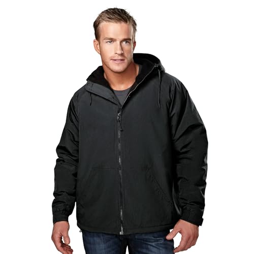 AFC Men's Nylon Hooded Jacket with Fleece Lining Lg to 6x Big and Tall Coat