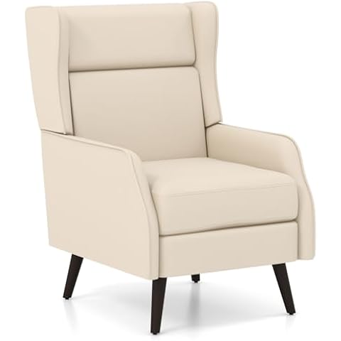 COSTWAY Modern Accent Chair, High Back Lounge Armchair Single Sofa Cover