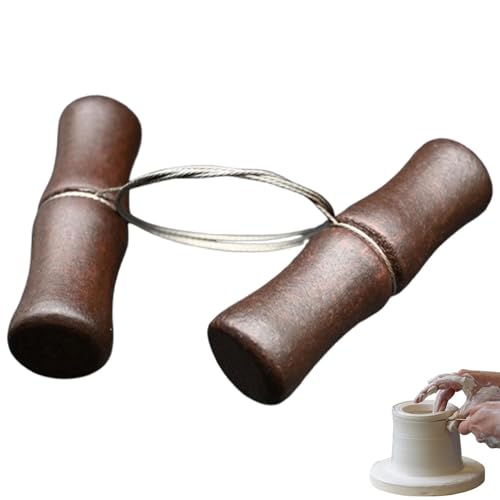 Alambre de corte de arcilla, cortador de arcilla de acero inoxidable con mango de madera | Herramientas de corte de arcilla, herramientas para ruedas de cerámica, cerámica y cerámica para amantes de