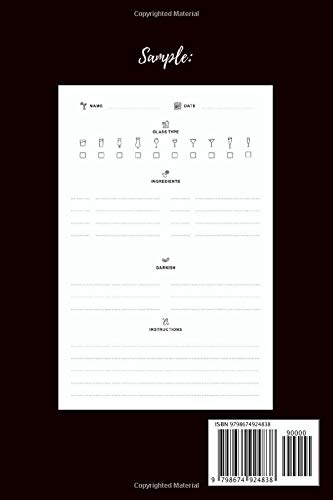 Miniatura 2 de Cocktail Recipes & Shit Blank Mixed Drink Cocktail Recipe Book Journal to Write in - Organizer for Beginners & Experienced Mixologists & Home