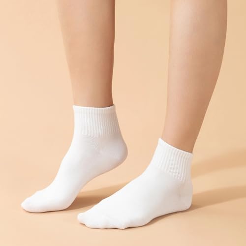 Ndoobiy 6 Pairs White Ankle Socks Womens Socks Cotton Soft Breathable Athletic Socks4