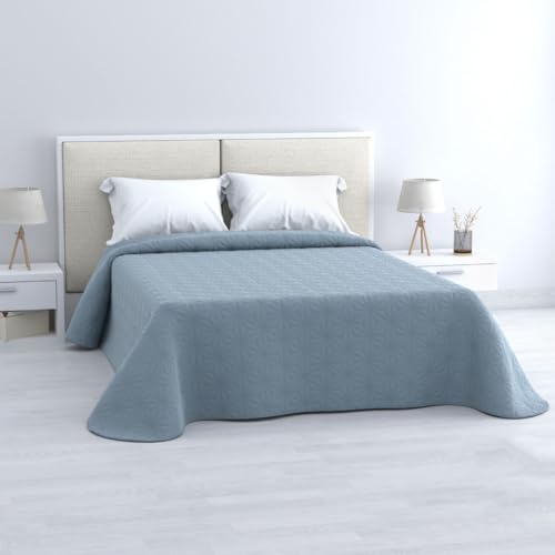 MIMOCASA Colcha Bouti para Verano y Entretiempo 100% Poliéster, Suave y Transpirable. Edredón Ligero y Fino para Cama 90/135/150/180 cm. Diseño Elegante con Acabado Acolchado (Azul, 105cm)