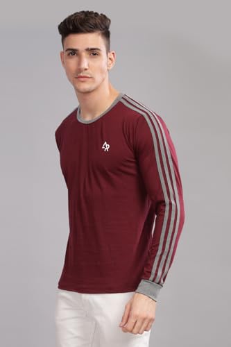 Image of ADRO Full Sleeve Tshirt for Men | Colorblock T Shirt for Men | 100% Cotton Tshirt | Full Sleeve Regular Fit T-Shirt | Men's Full Sleeves T Shirts