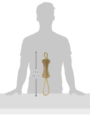 Ethical Pets Leather Bone Tug Toy, 18-Inch, Brown - Image 2