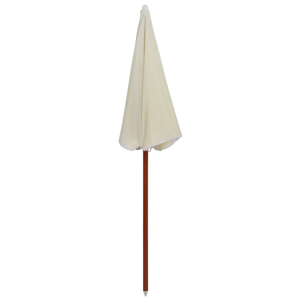 Parasol ogrodowy Piaskowy stalowy słup 180 cm, tkanina poliestrowa odporna na promieniowanie UV i blaknięcie, okrągła osłona chroniąca przed słońcem, solidna konstrukcja z 8