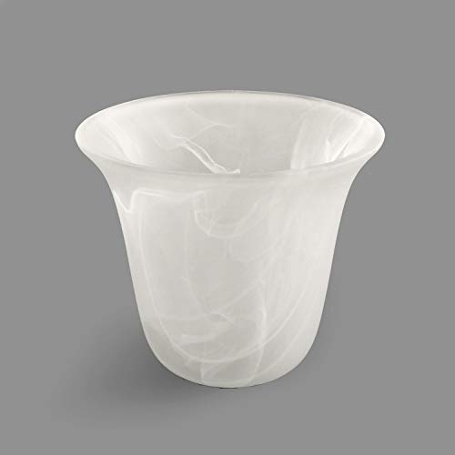 Image of Giluta Bell Shaped Glass Shade, Alabaster Glass Shades Replacement for ceiling fan light wall light and pendant, Lipless with 1-5 /8-inch Fitter Opening, 4 Pack