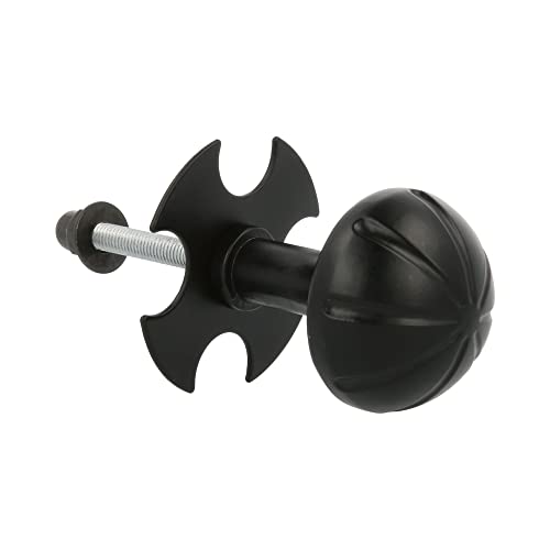 Amig - Pomello | Fisso e con rosetta | Ø 55 mm | Finitura semplice ed elegante | Ideale per tutti i tipi di porte interne | Piastra in acciaio e pomello in Zama nero