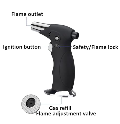 Encendedor antorcha metálico a prueba de viento, negro miniatura 2