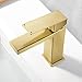 KES Brushed Gold Bathroom Faucet Single Hole Modern Vanity Faucet Single Handle Bathroom Sink Faucet Stainless Steel, L3156ALFF12-BZ