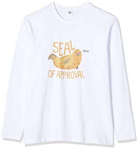 Texlab Men's Seal Of Approval Long-Sleeved T-Shirt, mens, T-Shirt, VEND-167270, White, XL