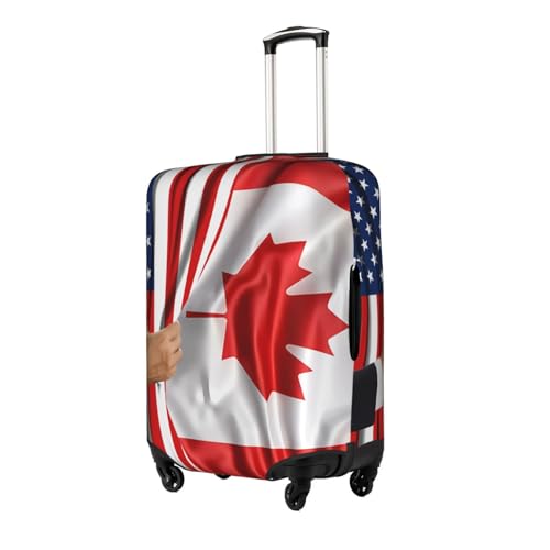Travel Luggage Cover America Flag And Canadian Flag Fashion Washable Baggage Suitcase Protector Fit For Luggage Small2