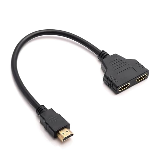 nllkii Adaptateur de Câble Répartiteur HDMI 1 Mâle vers 2 Femelles, Compatible 1080p, pour Double Affichage sur LCD, LED, HD TV – Connexion de X-Box, Blu-Ray