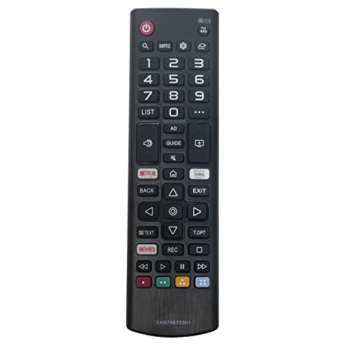VINABTY AKB75675301 Telecomando Sostituito Adatto Per LG UHD 4K TV 32LJ610V 43LJ594V 43LJ614V 43LJ624V 43LJ634V 43UJ634V 43UJ635V 43UJ651V 43UJ670V 49LJ594 55UJ670V 60UJ630V 60UJ634V 65UJ651V 75UJ675V