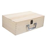 BATHVEVE Unvollendete Holz mit Schloss Holzspeicherbox für Aufbewahrung und Kunsthandwerksprojekte für Schmuck und Persönliche Schätze