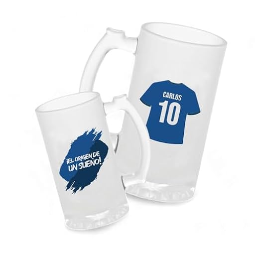 Jarra Cerveza Personalizada Fútbol Getafe | Regalo Original para Aficionados del Fútbol | Regalo Camisetas Equipos Futbol | Diseño Único y Duradero (Getafe) | Ya disponible en tu tienda friki favorita! En mundofriki.es!