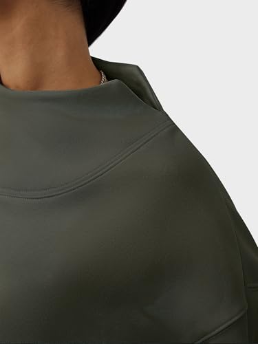 Image of ANRABESS Womens Oversized Sweatshirts Mock Neck Pullover | Cozy Fleece Long Sleeve Tops, Casual Daily Wear, Going Out & Preppy, Loose Fit, 2026 Fall Winter Trendy Outfits