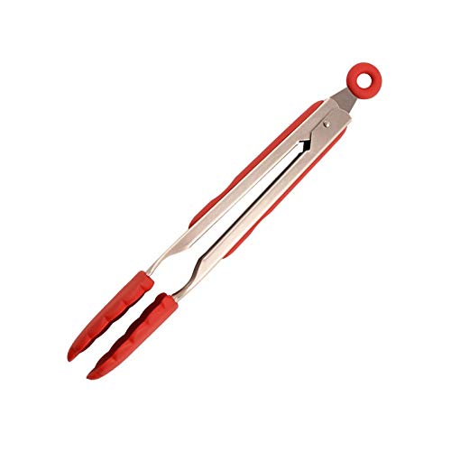 Szczypce Silikonowa klips do spożywczych ze stali nierdzewnej nadaje się do grillowania w kuchni Anti-Spalding Grill Steak Steak Rozmiar: 27 cm (Size : A)