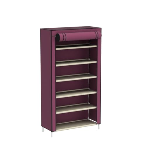 Image of CMerchants Metal Smart Buy Home Utility Portable Space Saving 6 Layer Shoe Rack Organizer Stand Maroon