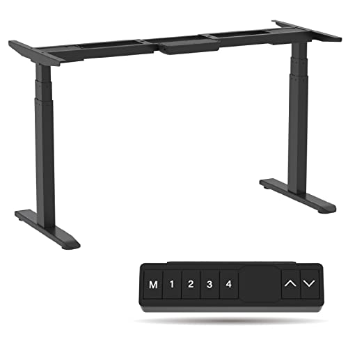 AITERMINAL Electric Standing Desk Frame Dual Motor Height Adjustable Desk Motorized Stand Up Desk-Black(Frame Only)