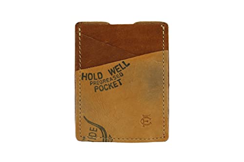 Money Clip Card Case - Brown Wallet with Magnetic Clip, Made of Vintage Baseball Gloves - FC Goods