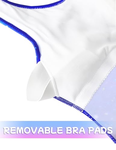 Image of Girls Swimsuits Back Cutout Bathing Suits for Girls 6-14 Removable Chest Pad Quick Dry for Swim Team Beach Pool
