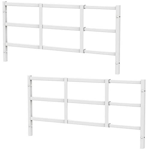 Delmoar Fixed Window Safety Guard 14”x 38” *2 Pack Adjustable Width Prevents Accidental Falls, Non-Egress, Tamper Resistant Screws Included, White