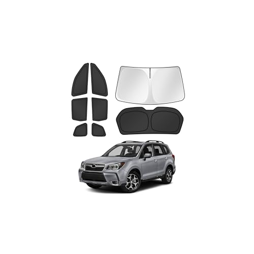 Image of Canvcle Window Shades for 2014-2018 Subaru Forester Accessories Windshield Sun Shade Side Rear Window Cover Sunshade Sun Visor Shield Privacy Protection for Camping Keep Vehicle Cool Black 8PCS