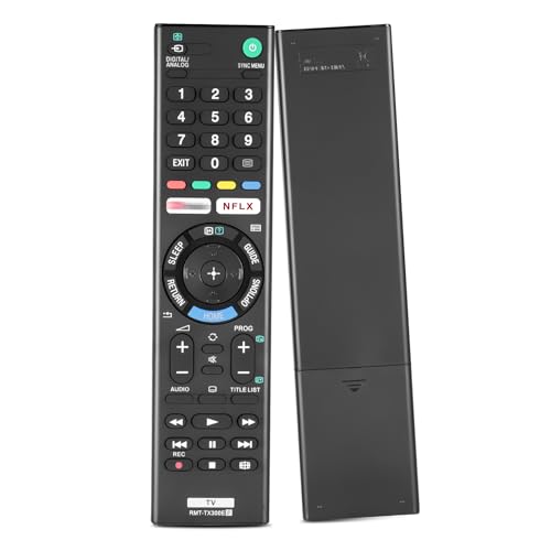 Ersatz Fernbedienung für Sony TV, RMT-TX300E Universal Fernbedienung für Sony Bravia Smart LED UHD LCD HD Google TVs RMT-TX300U RMT-TX100U mit NFLX und You Tub-Tasten, Keine Einrichtung erforderlich