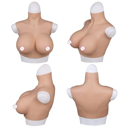 SUAISKR Silicone Breast Forms B-F Cup Realistic Silicone Breastplate for Crossdressers Cosplay Drag Queen2