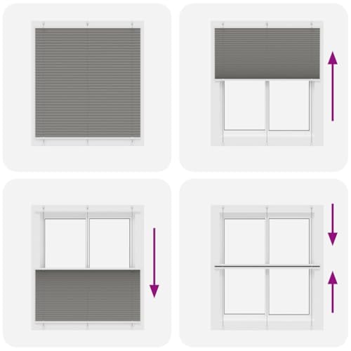 Store plissé design anthracite en polyester de qualité 120 x 100 cm - 8