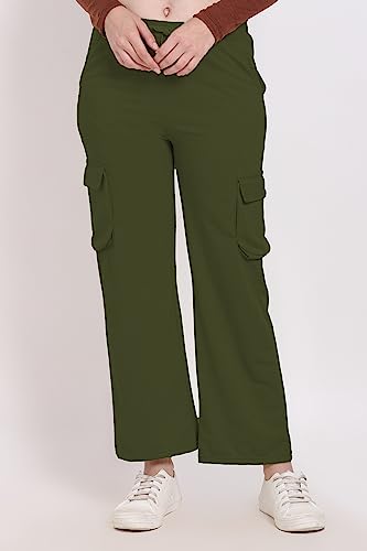 Image of Women's Cotton Fabric Stylish Cargo Pocket Lower /Sweatpants