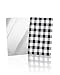 DOME-SPACE Small Unbreakable Shatterproof Stainless Steel Mirror,Farmhouse Black and White Buffalo Check Portable Handheld Vanity Travel Mirror,2 x 3.3 Inches