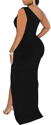 Formal Dress for Women Elegant Sparkly One Shoulder Sleeveless High Split Cocktail Party Prom Dresses3