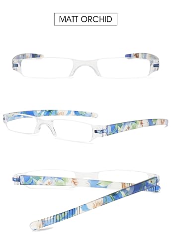 VEVESMUNDO Rimless Reading Glasses Women Retro Designer Readers with Floral Case (1 pcs Matt Orchid, +3.5) - Image 3
