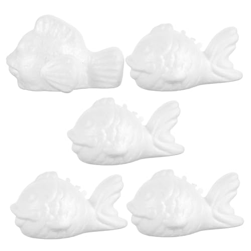 HEALSOPTHY 5 Stück Selbstgemacht Schaumstofffische 14cm Leichte Bastelfische aus Schaumstoff Bemalbare Schaumstoff Tiere für Kinder Bastelprojekte und Dekoration