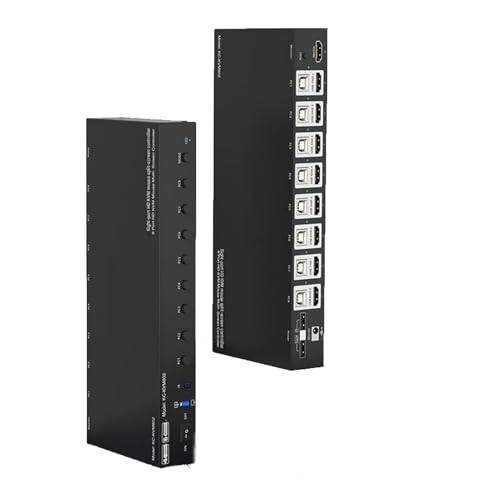 Black Game Control Synchronizer，Keyboard and Mouse Split-Screen Synchronization Device，4/8ports All-in-one，HDMI Multi-Screen Splitter(8 Ports)
