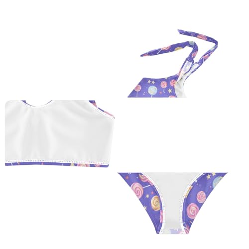 Wusikd Lollipops Girls Swimsuits Two Piece Stars Swimwear Bikini Set for for Girls Size 3T4