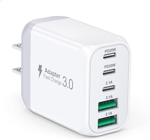 UOUCOO 160W Chargeur USB C Multiple - 6 Ports Rapide, Adaptateur Secteur USB C Pour MacBook Pro/Air, IPhone, IPad, Galaxy