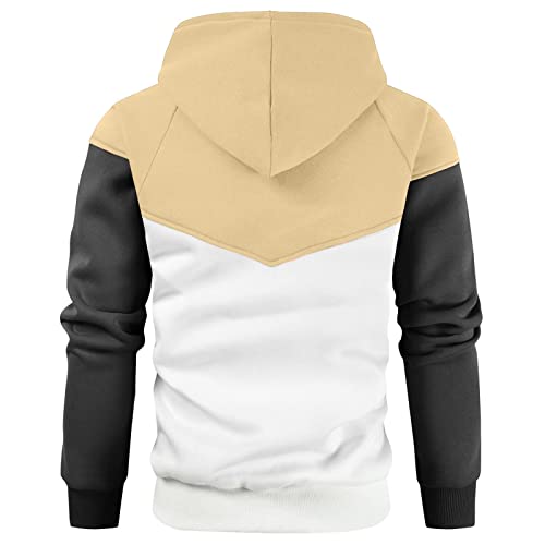 Hoodies for Men Pullover Novelty Color Block Hooded Sweatshirts Fleece Long Sleeve Casual Patchwork Hoodies with Pocket2