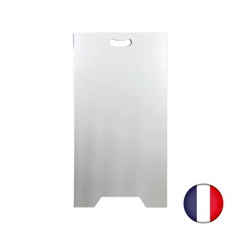Chevalet stop trottoir plastique blanc avec poignées dimensions 100 x 55 cm - Fabrication française